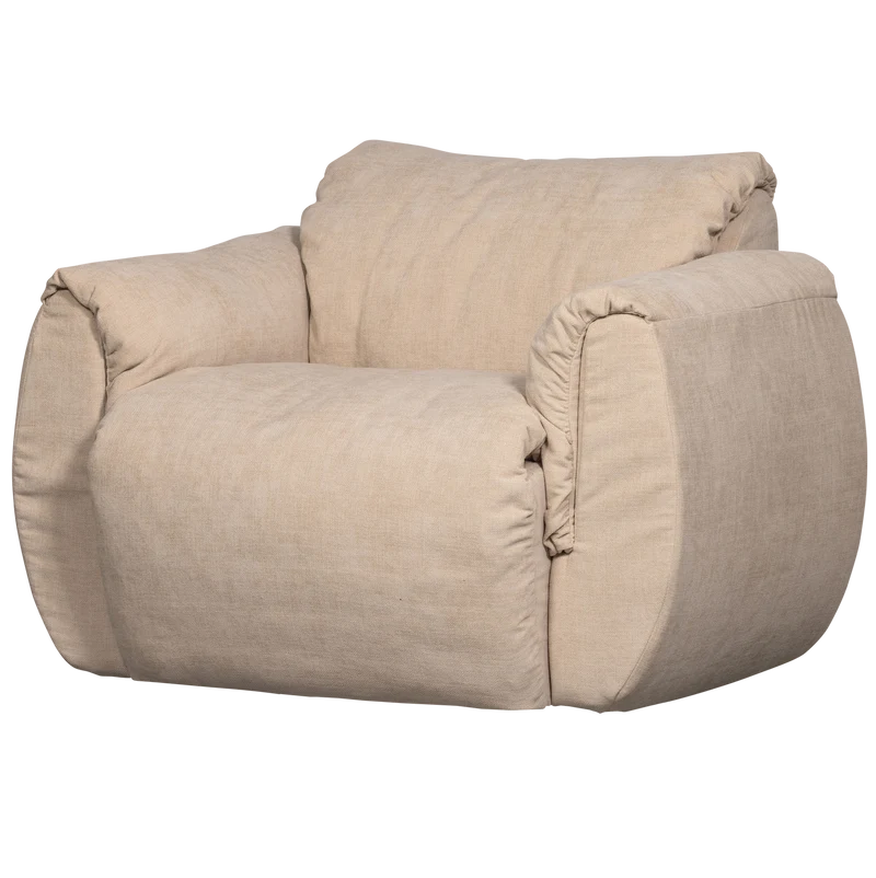 Baggy drehsessel gewebte chenille sand