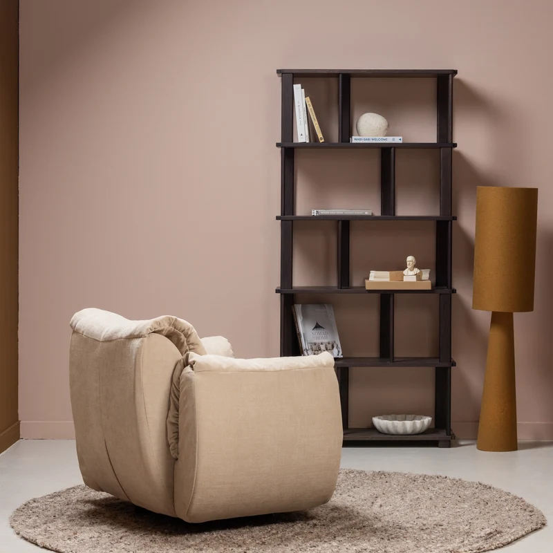 Baggy drehsessel gewebte chenille sand