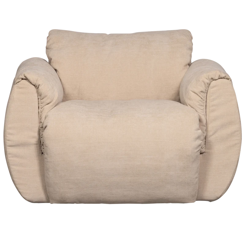 Baggy drehsessel gewebte chenille sand