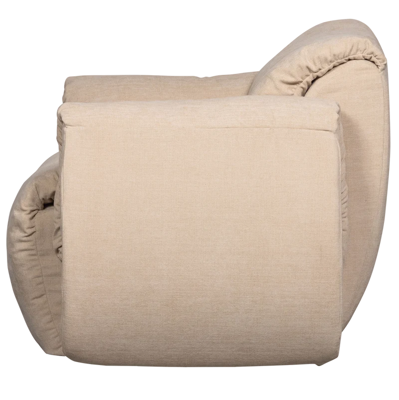 Baggy drehsessel gewebte chenille sand