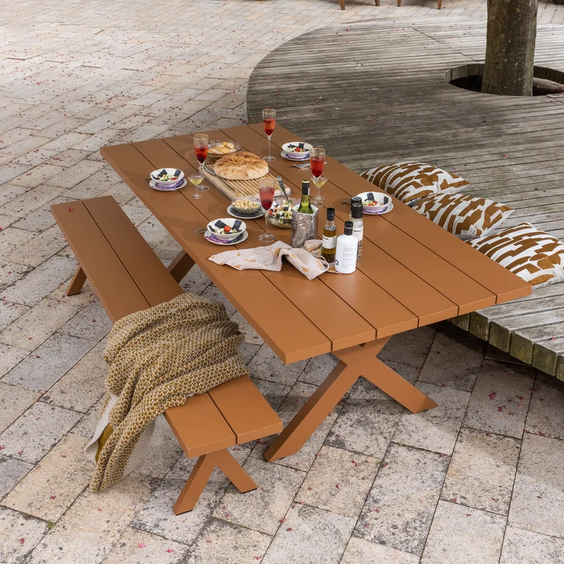 Delta picknick garten aluminium terra 220x100 cm