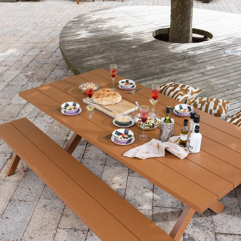 Delta picknick garten aluminium terra 220x100 cm