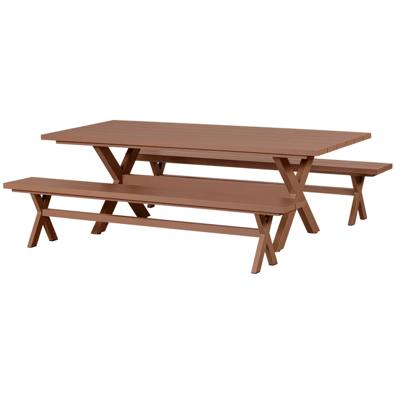 Delta picknick garten aluminium terra 220x100 cm