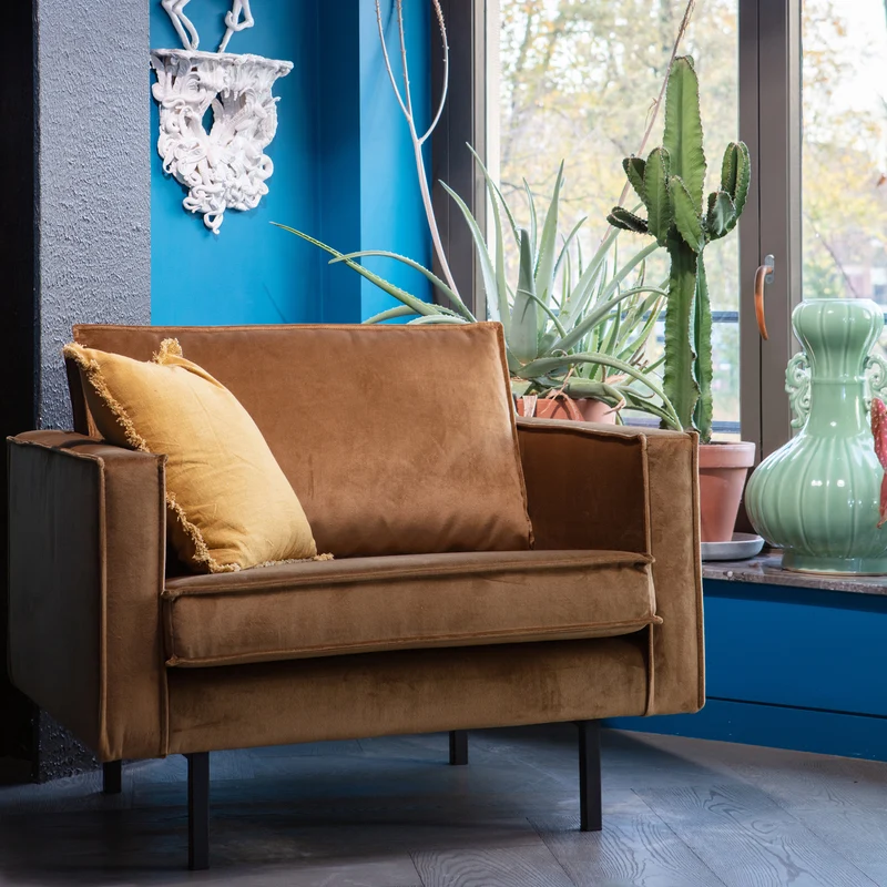 Rodeo sessel velvet honiggelb