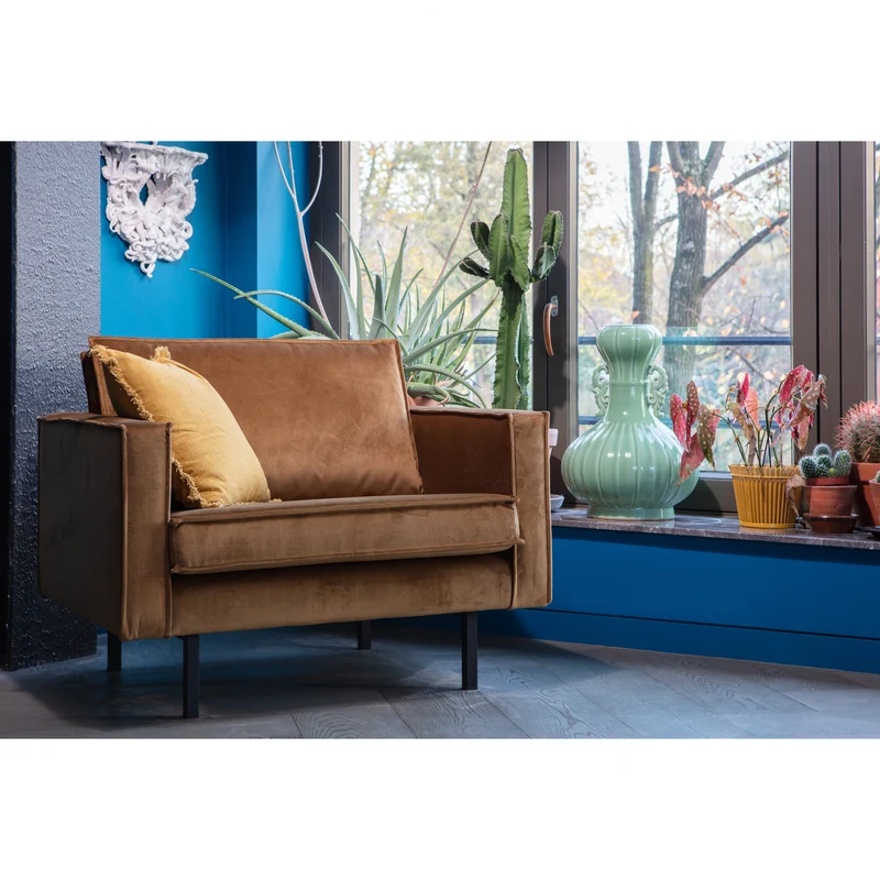 Rodeo sessel velvet honiggelb