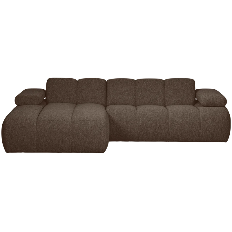 Mojo chaiselongue sofa links bouclé braun melange
