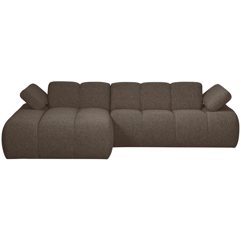 Mojo chaiselongue sofa links bouclé braun melange