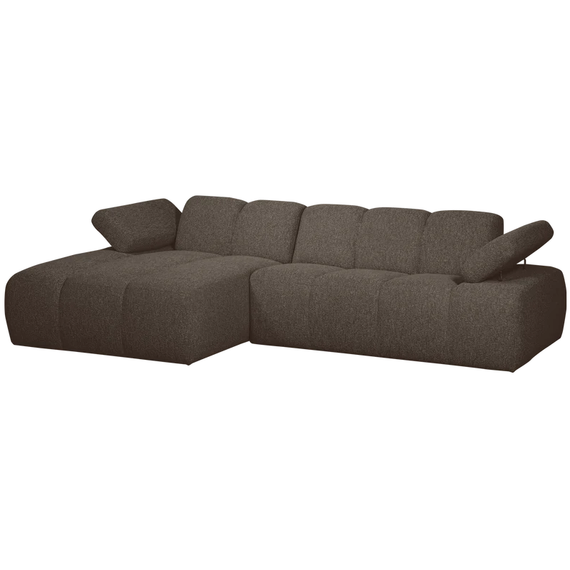 Mojo chaiselongue sofa links bouclé braun melange
