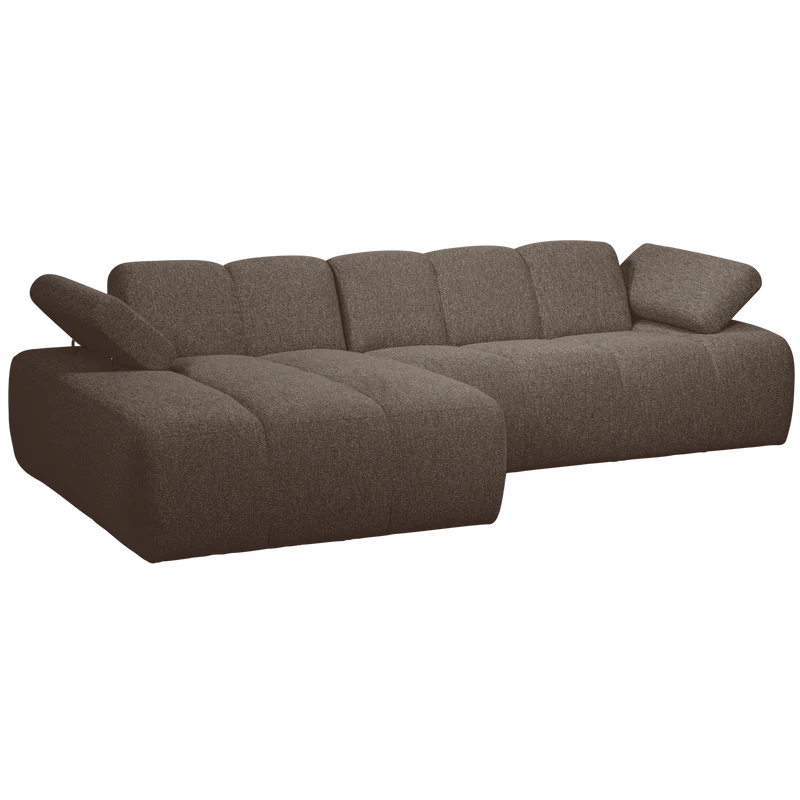 Mojo chaiselongue sofa links bouclé braun melange
