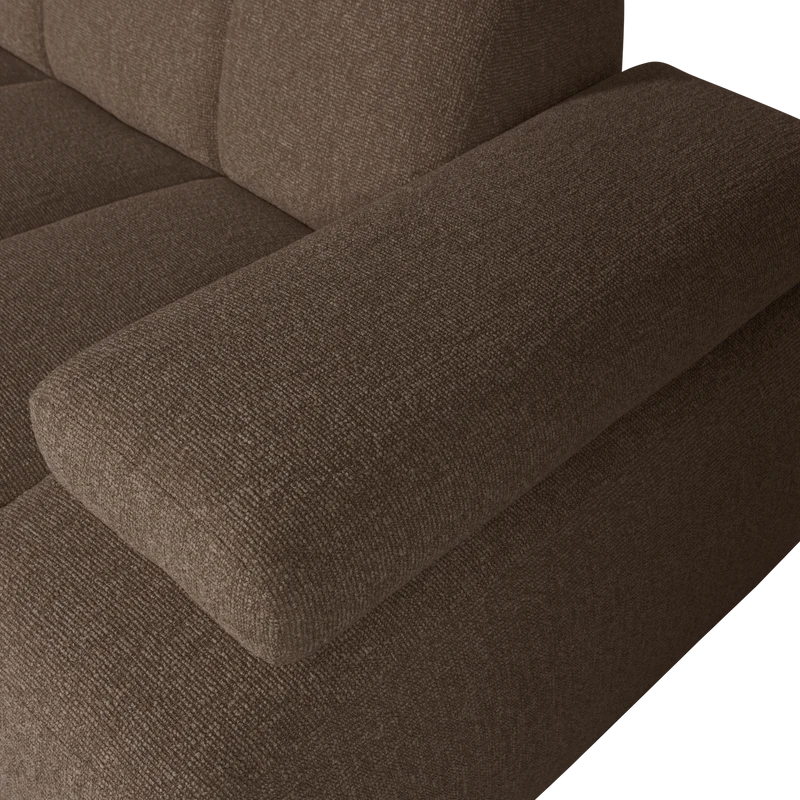 Mojo chaiselongue sofa links bouclé braun melange