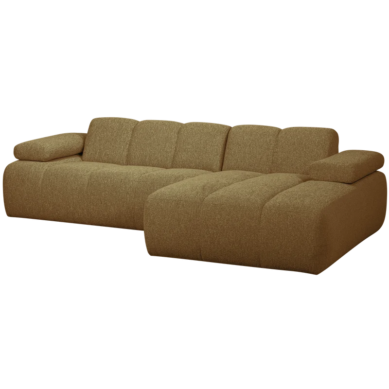 Mojo chaiselongue sofa rechts bouclé yellow brown meliert