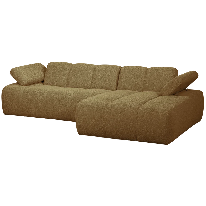 Mojo chaiselongue sofa rechts bouclé yellow brown meliert
