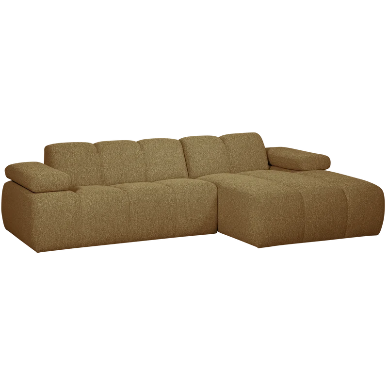 Mojo chaiselongue sofa rechts bouclé yellow brown meliert
