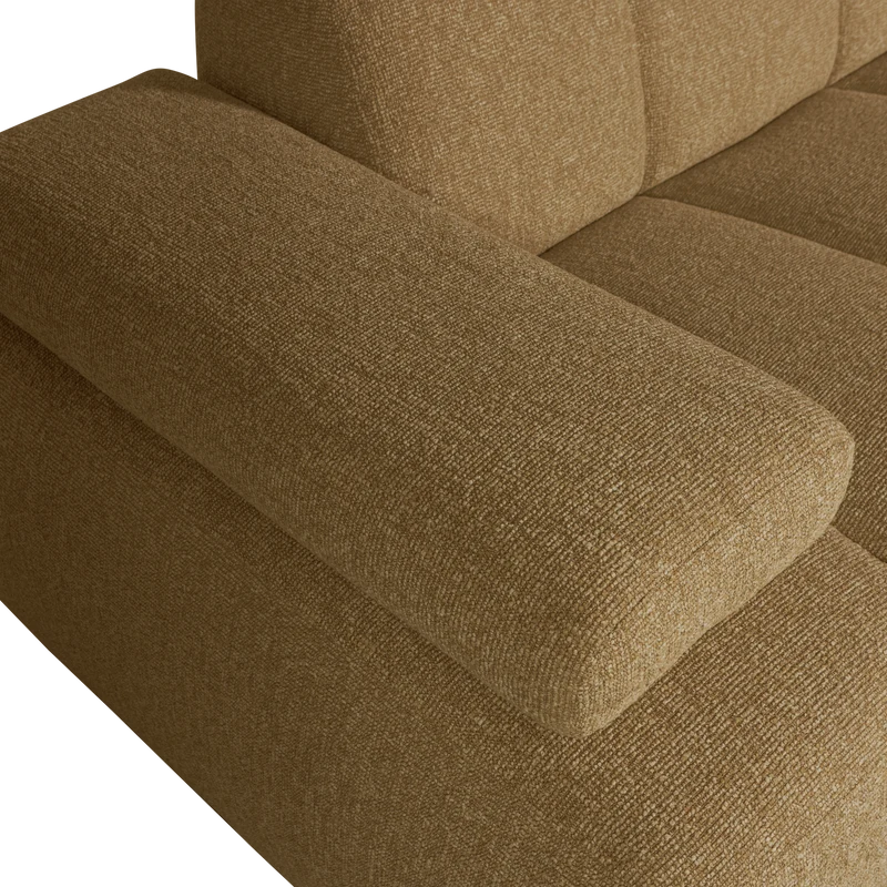 Mojo chaiselongue sofa rechts bouclé yellow brown meliert