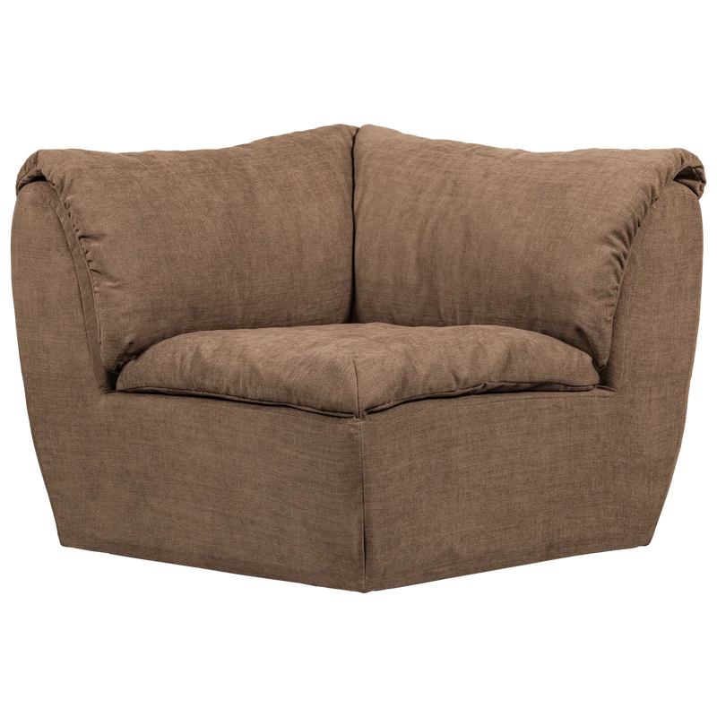 Baggy eckelement gewebte chenille braun