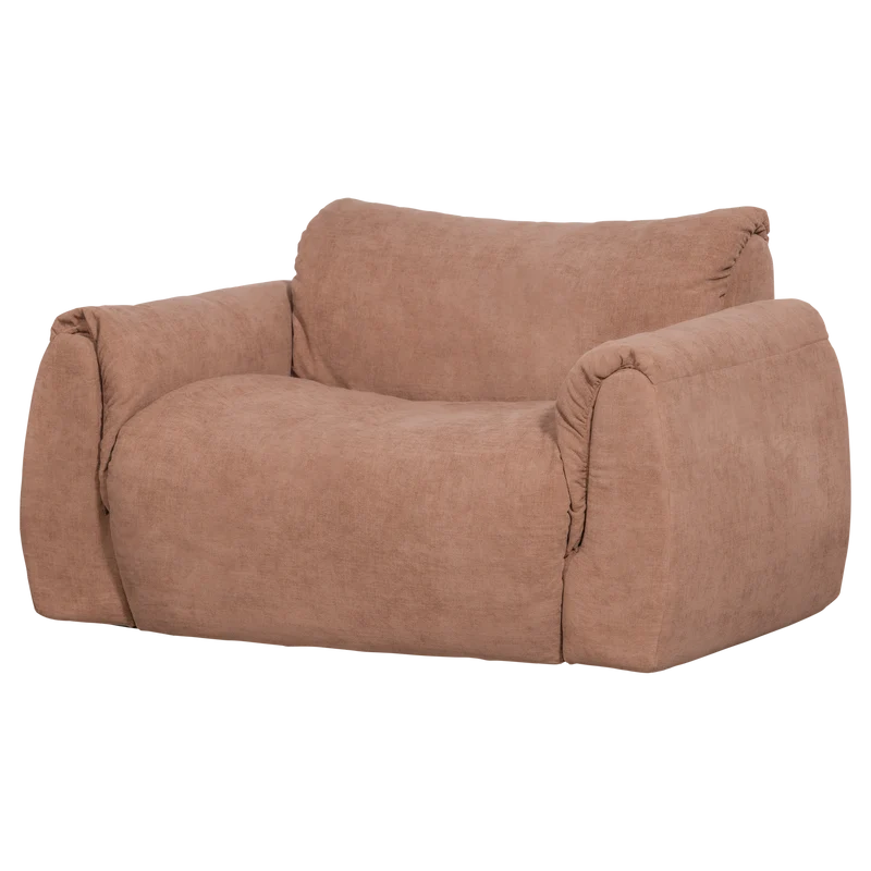 Baggy liegesessel gewebte chenille altrosa