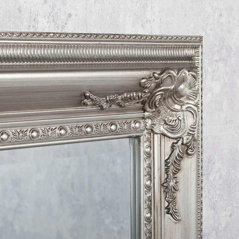 Romantischer Barock Spiegel EVE Silber-Antik ca. 180x100cm