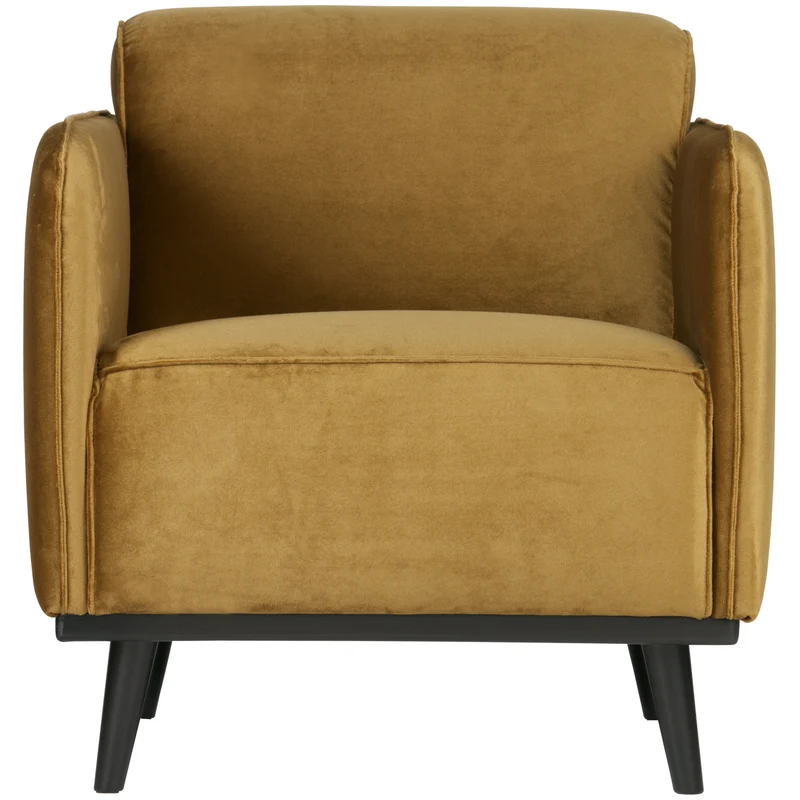 Statement arm chair velvet honiggelb