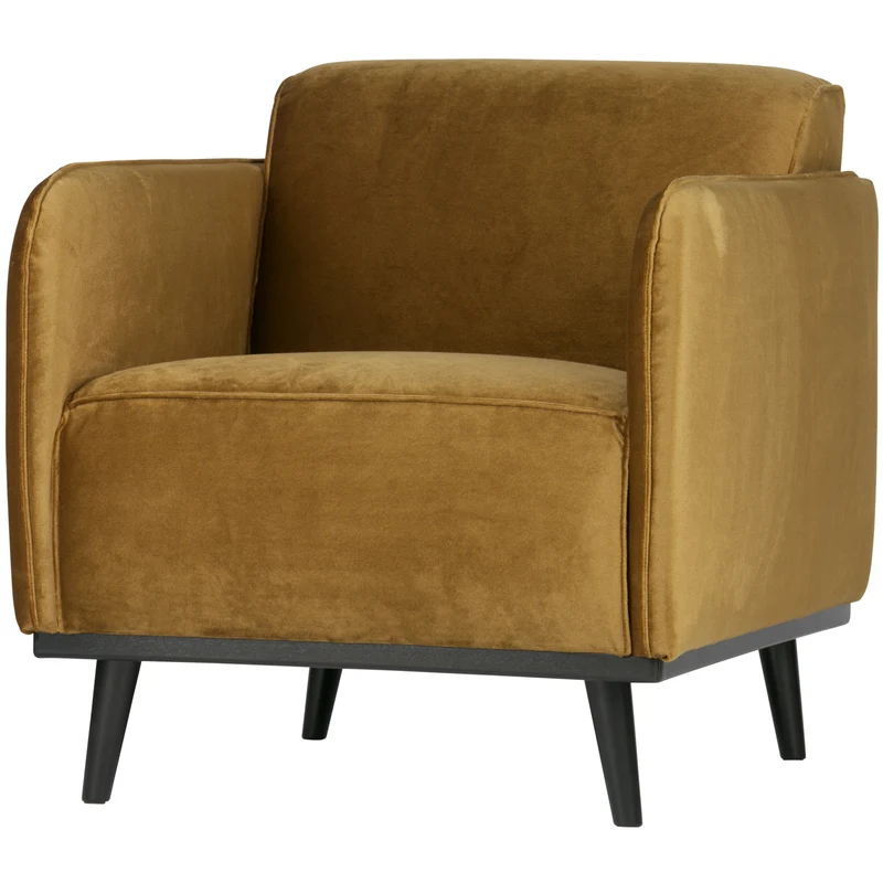 Statement arm chair velvet honiggelb