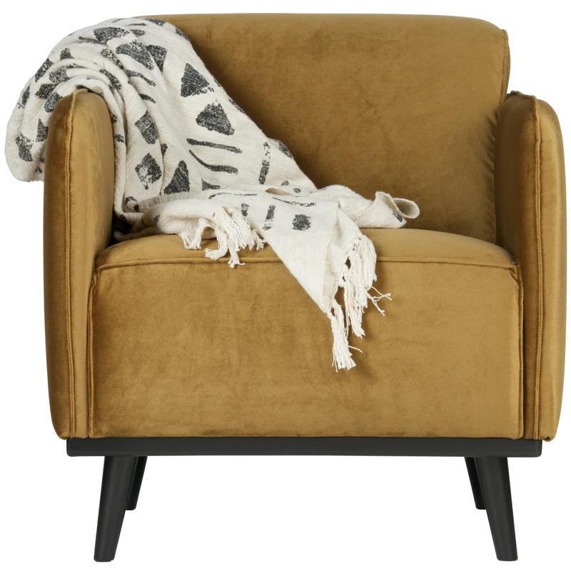 Statement arm chair velvet honiggelb