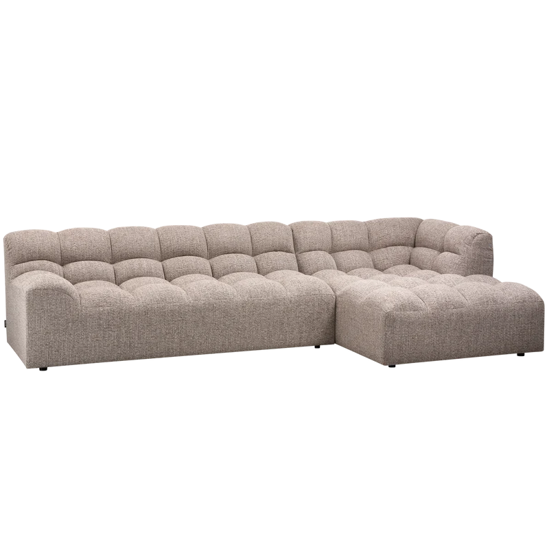Allure chaise longue rechts gewebtes braun melange