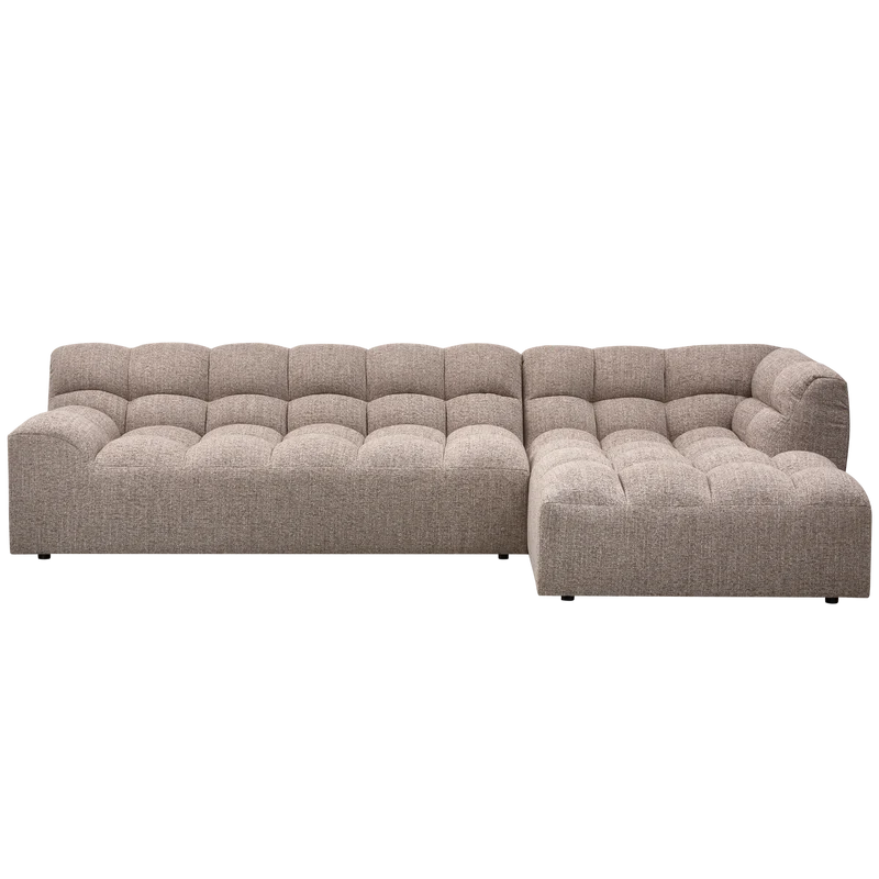 Allure chaise longue rechts gewebtes braun melange
