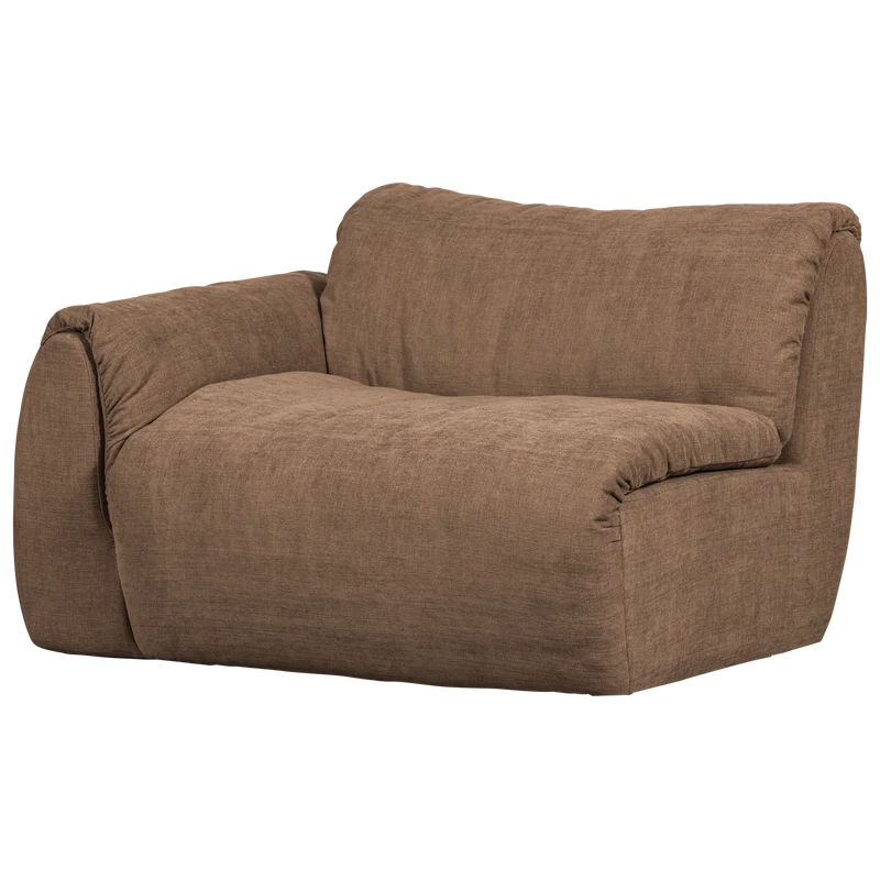 Baggy 1-sitzer element arm links gewebte chenille braun