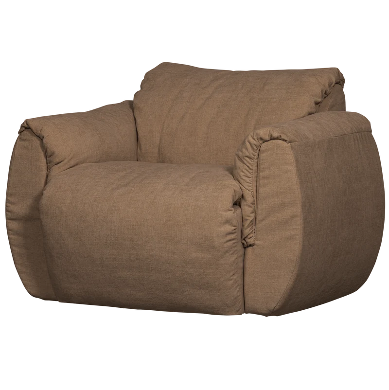 Baggy drehsessel gewebte chenille braun