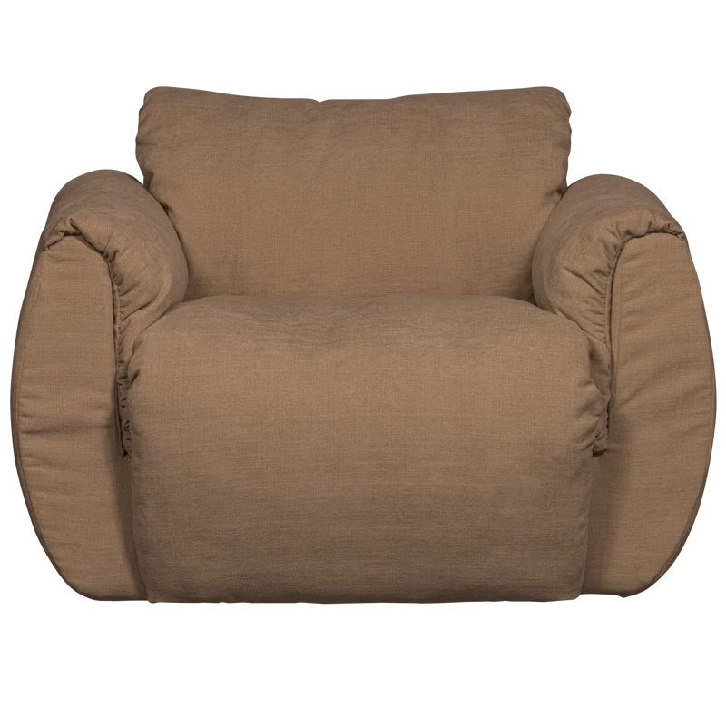 Baggy drehsessel gewebte chenille braun