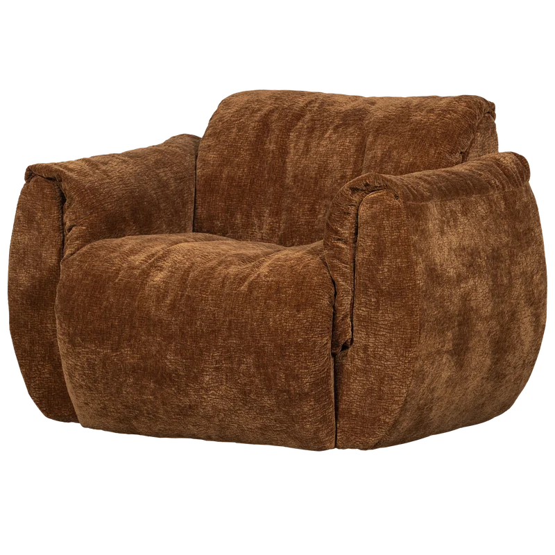 Baggy drehsessel 3D chenille mittelbraun