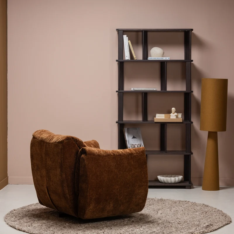 Baggy drehsessel 3D chenille mittelbraun