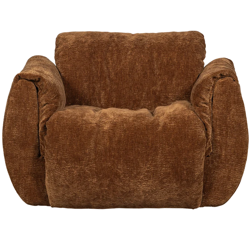 Baggy drehsessel 3D chenille mittelbraun
