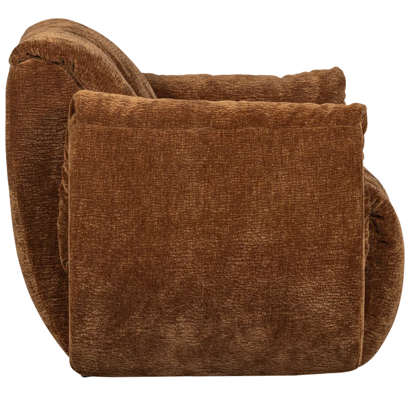 Baggy drehsessel 3D chenille mittelbraun