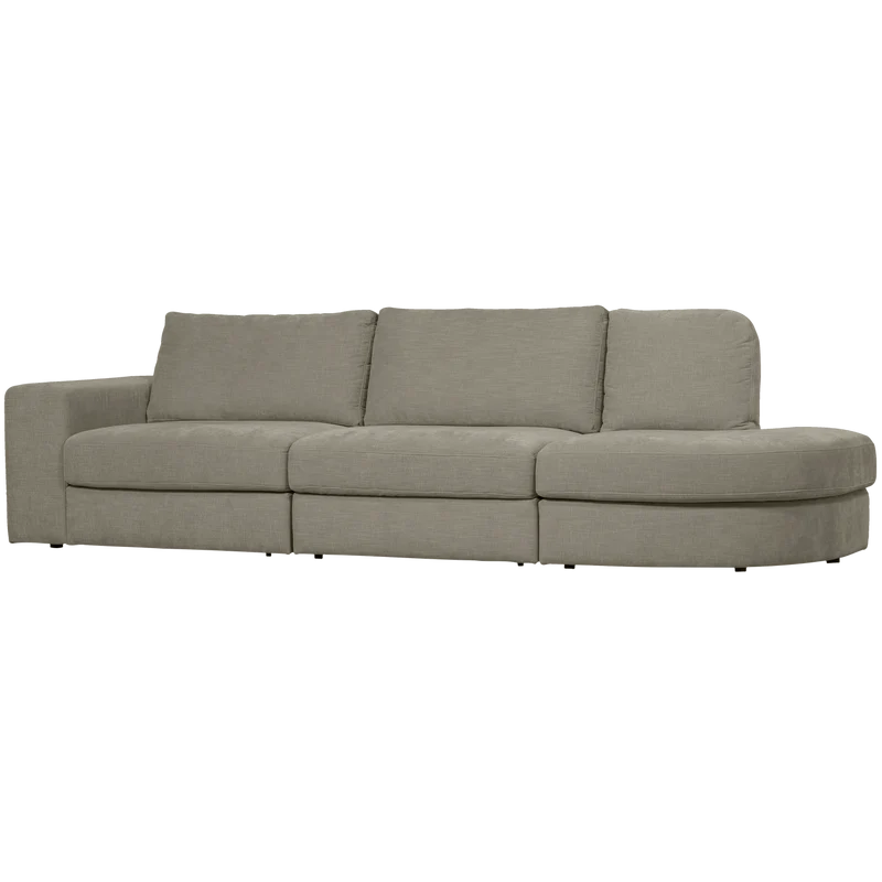 Family 2,5-sitzer sofa rundung rechts warm grau
