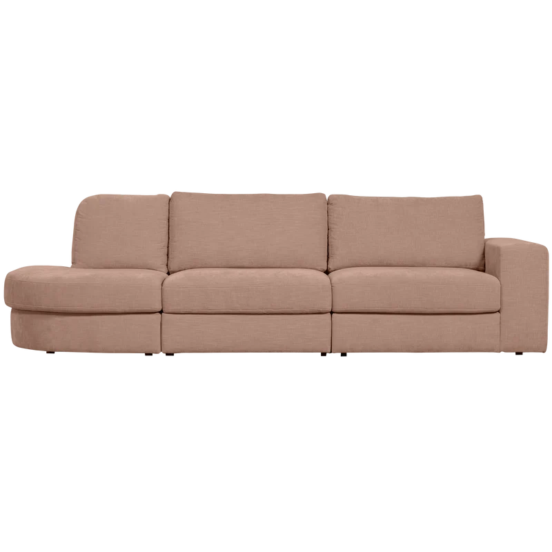 Family 2,5-sitzer sofa rundung links rosa