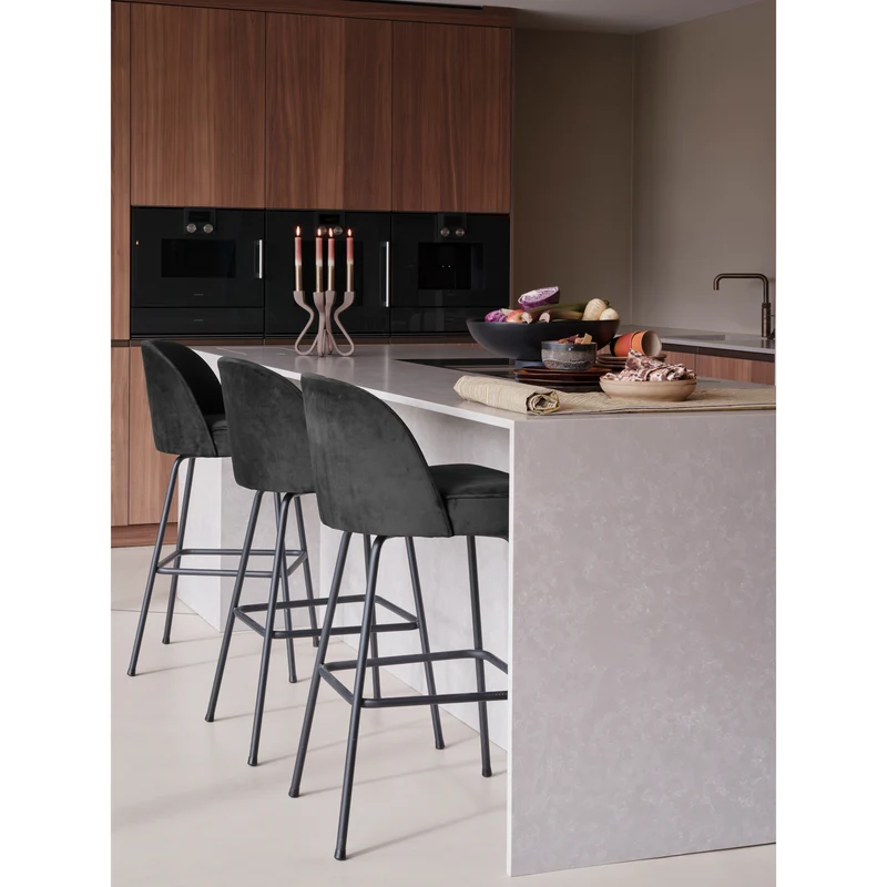 Vogue barhocker 80 cm samt schwarz