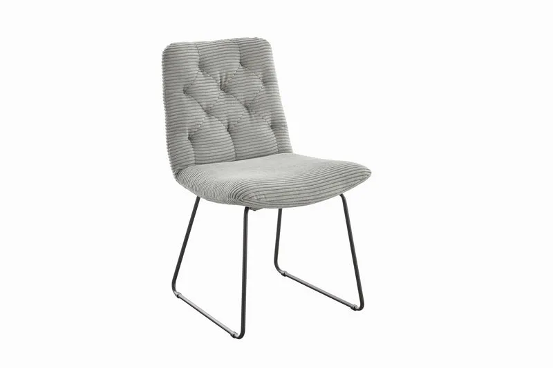 KAWOLA Stuhl NEW CHARME Esszimmerstuhl Cord steingrau