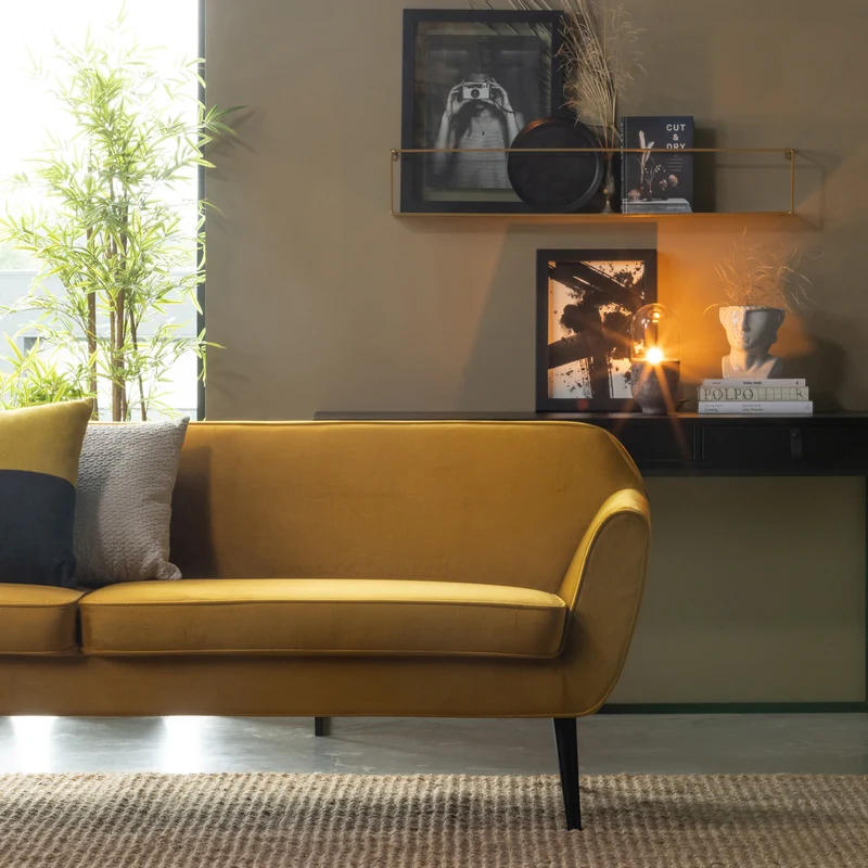 Rocco xl sofa 230 cm samt ocker