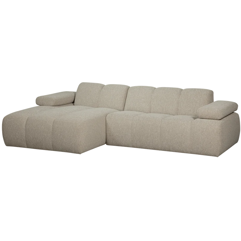 Mojo chaiselongue sofa links bouclé beige melange