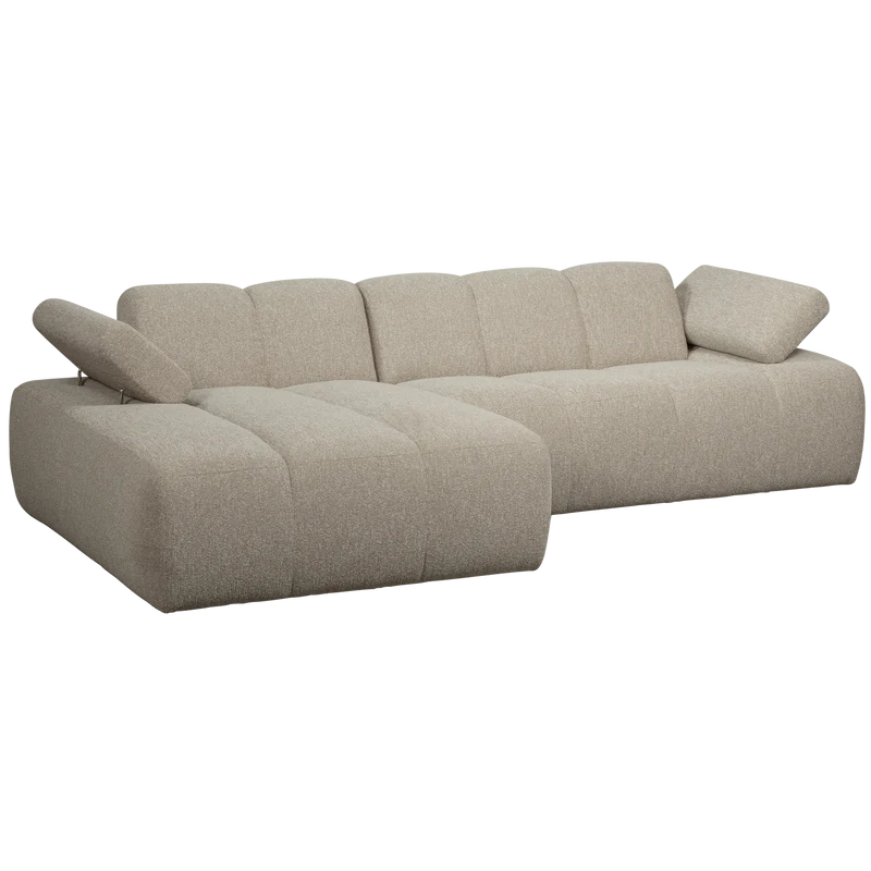 Mojo chaiselongue sofa links bouclé beige melange
