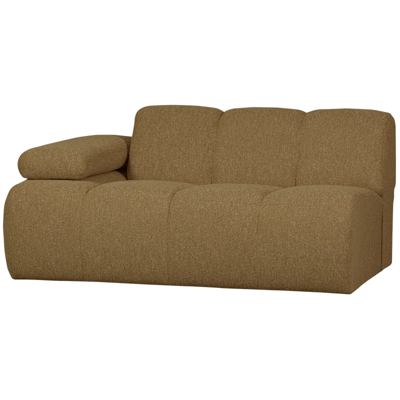 Mojo 1,5-sitzer element arm links bouclé gelbbraun melange