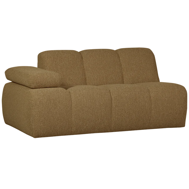 Mojo 1,5-sitzer element arm links bouclé gelbbraun melange
