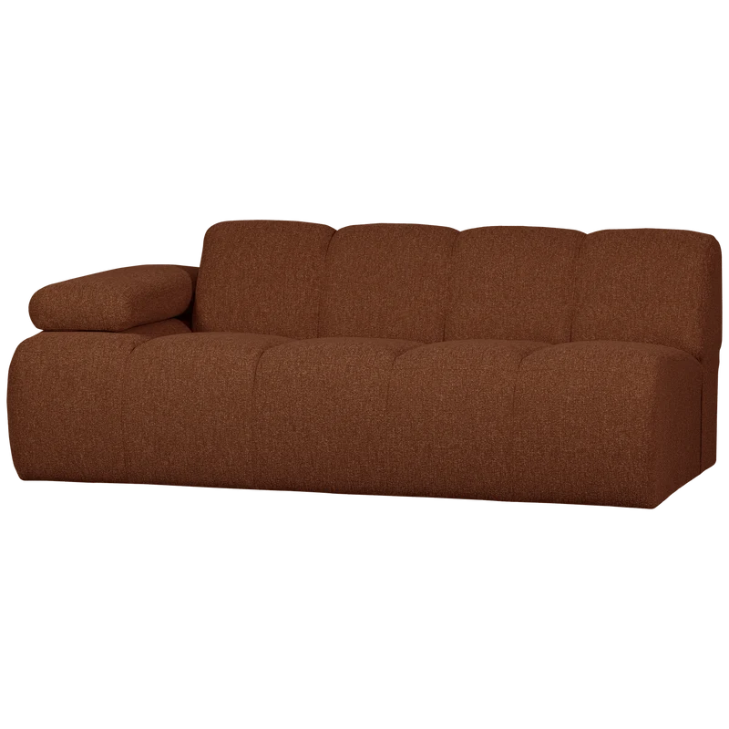Mojo 2-sitzer element arm links bouclé rostbraun meliert