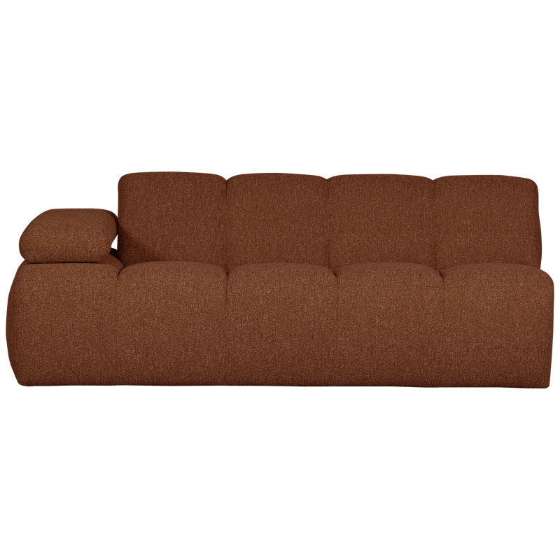 Mojo 2-sitzer element arm links bouclé rostbraun meliert