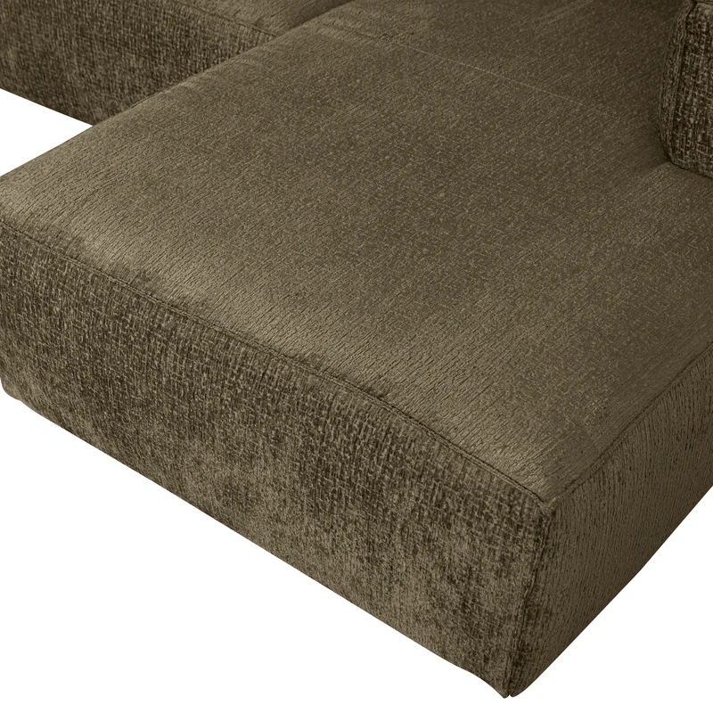 Bean eckbank rechts structure velvet moss