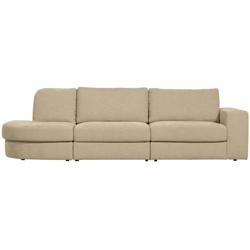 Family 2,5-sitzer sofa rundung links sand