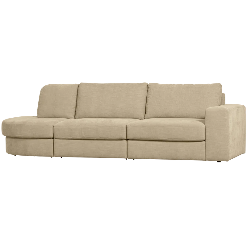 Family 2,5-sitzer sofa rundung links sand
