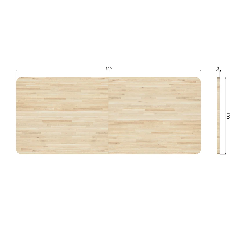Tablo XL tischplatte eiche natur 240x100 cm curved
