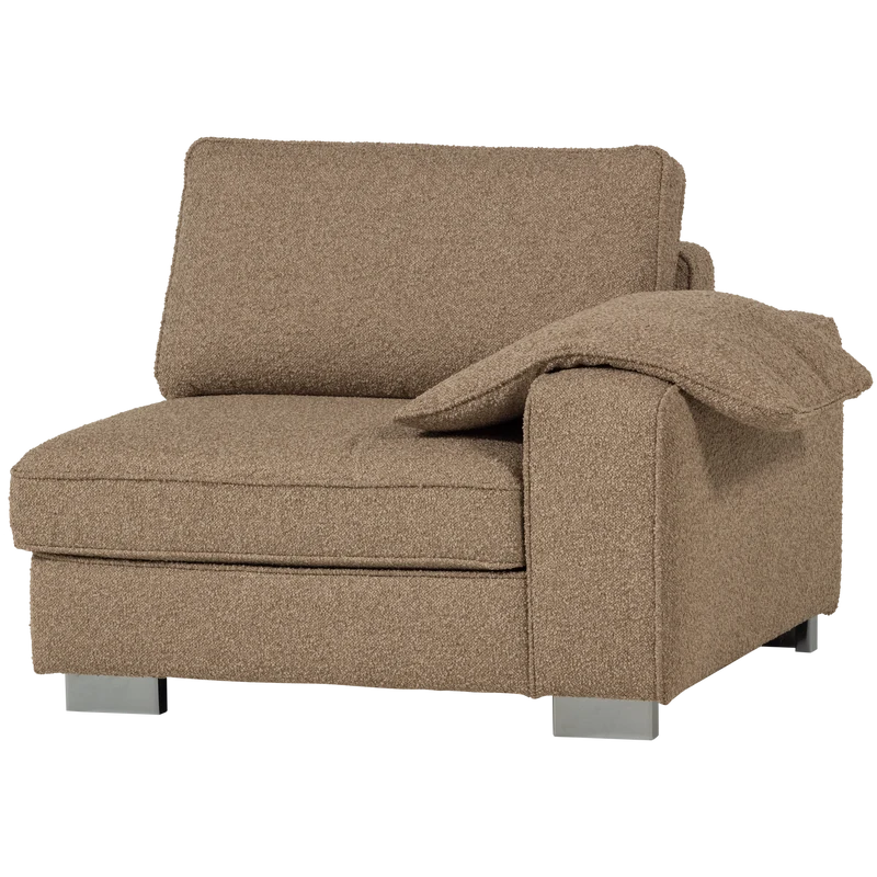 Lazy 1-sitzer element arm rechts bouclé braun