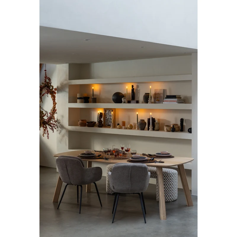 Tablo tisch dänisch oval durchgehende lamelle 220x100 cm transparant